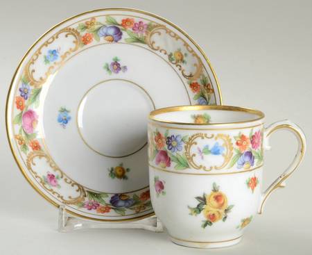 Dresdner Art (Smooth) Flat Demitasse Cup & Saucer Set by Schumann - Bavaria