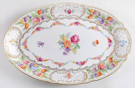 Dresden Garland 12" Oval Serving Platter