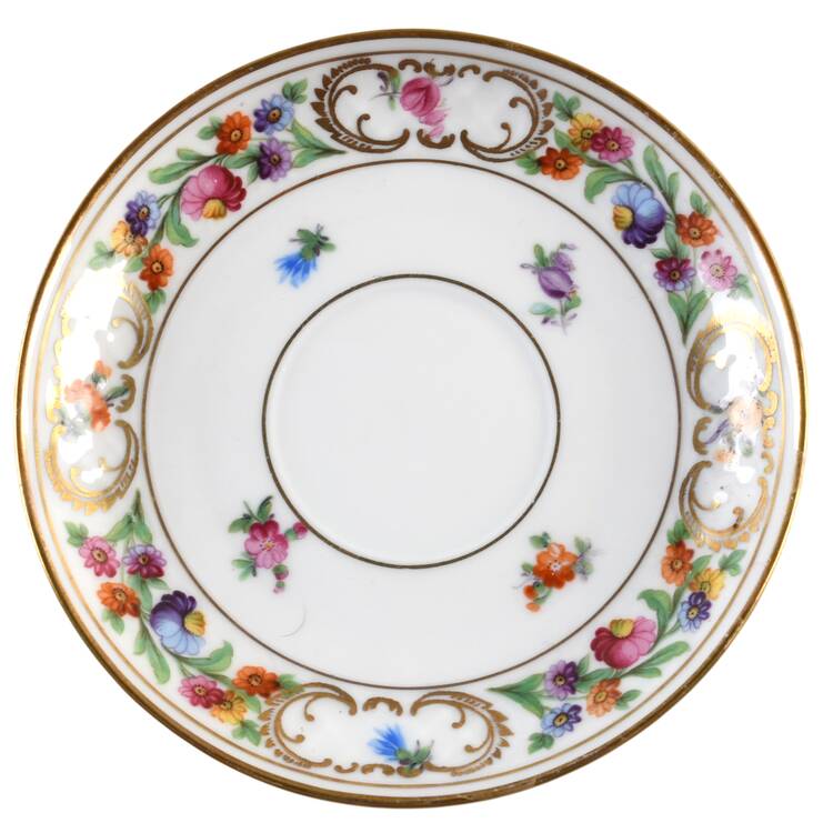 Empress Dresden Flowers Saucer for Flat Cup by Schumann - Bavaria
