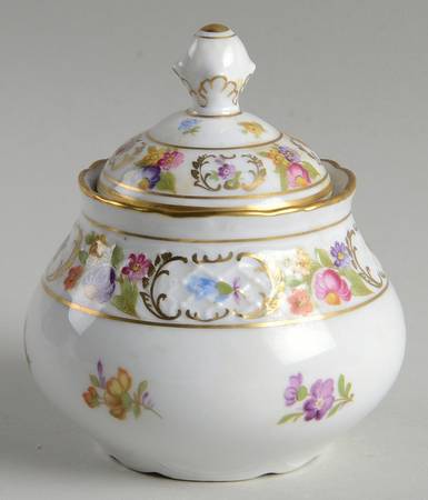 Empress Dresden Flowers Sugar Bowl & Lid by Schumann - Bavaria