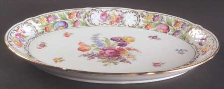 Empress Dresden Flowers 14" Oval Serving Platter by Schumann - Bavaria