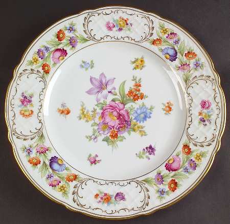 Empress Dresden Flowers Large Dinner Plate by Schumann - Bavaria