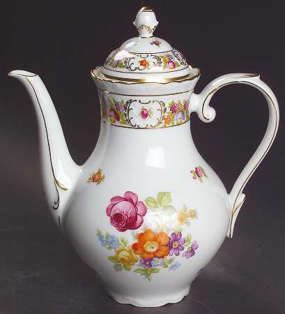 Empress Dresden Flowers Small Coffee Pot & Lid by Schumann - Bavaria