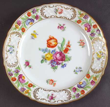 Empress Dresden Flowers Luncheon Plate by Schumann - Bavaria