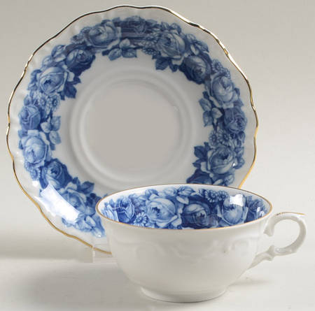 Heirloom Blue Flat Cup & Saucer Set