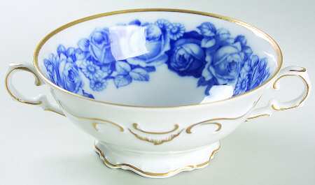 Heirloom Blue Footed Cream Soup Bowl