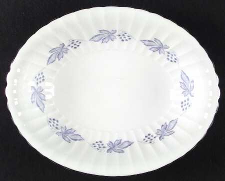 Blue Vine 10" Oval Vegetable Bowl