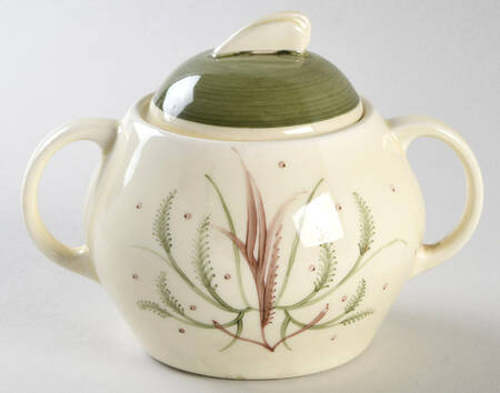 Chinese Fern Green Sugar Bowl & Lid