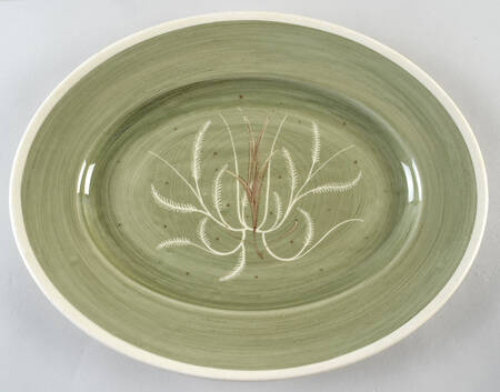 Chinese Fern Green 14" Oval Serving Platter