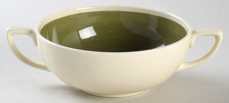 Chinese Fern Green Flat Cream Soup Bowl