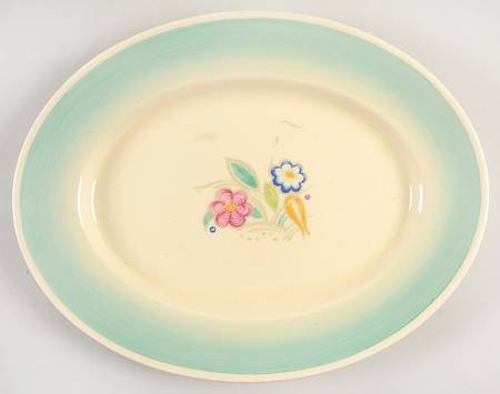 Nosegay Green 12" Oval Serving Platter