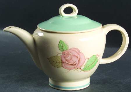 Patricia Rose Blue (Blue Border, Coupe) Mini Teapot & Lid