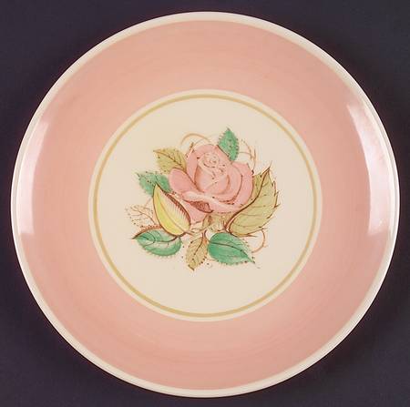 Patricia Rose Pink (Dk Pink Rim) Coupe Salad Plate