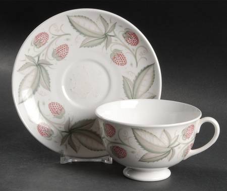 Wild Strawberry Footed Cup & Saucer Set