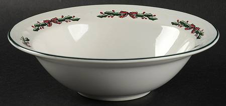 Holly & Lace Rim Cereal Bowl