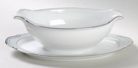 398 (Rim) Gravy Boat with Attached Underplate
