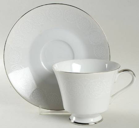 Bridal Lace Footed Cup & Saucer Set