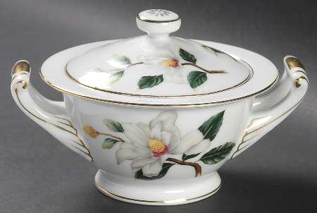 Fall Camellia Sugar Bowl & Lid