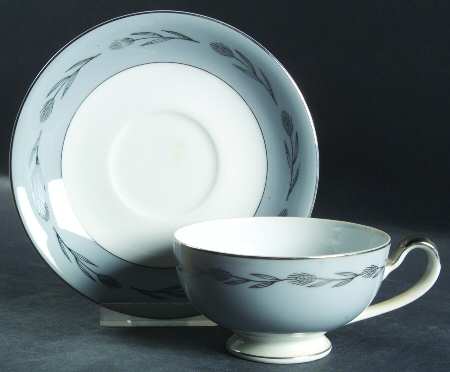 Silver Wheat Footed Cup & Saucer Set