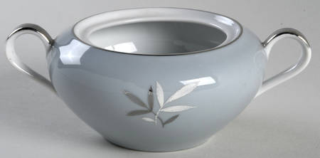 White Leaf Sugar Bowl No Lid