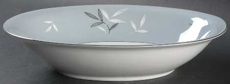 White Leaf 10" Oval Vegetable Bowl