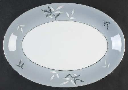 White Leaf 12" Oval Serving Platter