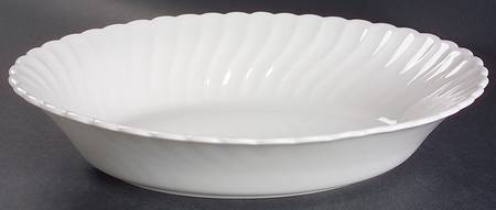Bone White (Earthenware, USA, All Ivory) 10" Oval Vegetable Bowl