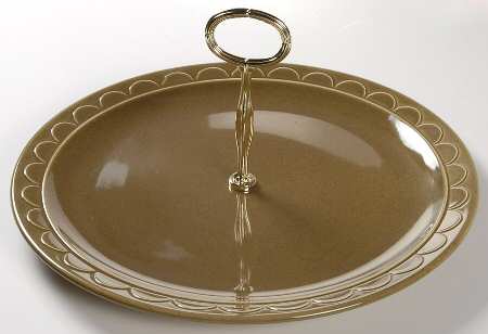Granada Green Round Serving Plate with Handle (CH)
