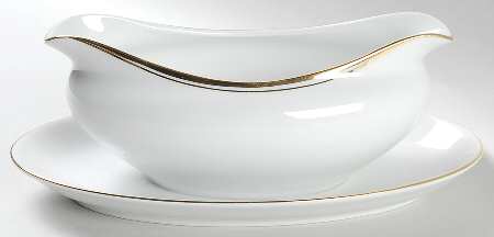 Regency Gold Gravy Boat with Attached Underplate
