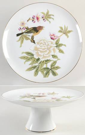 Chinese Garden (Fine China) 10" Diameter Pedestal Cake Stand