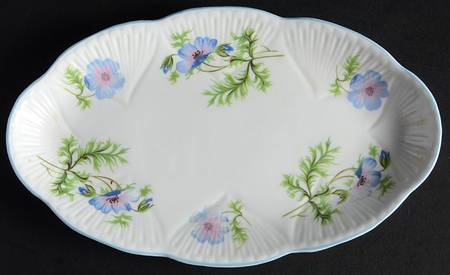 Blue Poppy (Dainty) Tray for Individual Creamer & Open Sugar