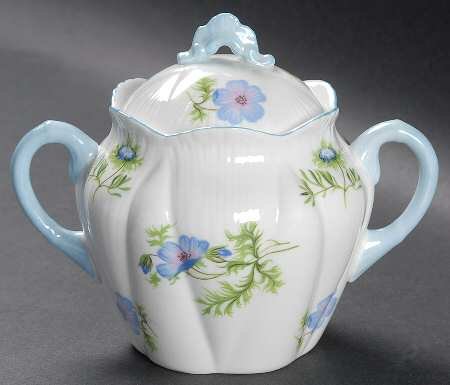 Blue Poppy (Dainty) Sugar Bowl & Lid