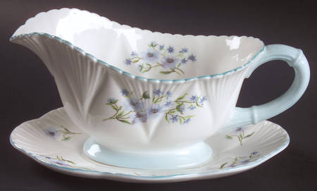 Blue Rock (Dainty Shape) Gravy Boat & Underplate