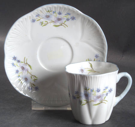 Blue Rock (Dainty Shape) Flat Demitasse Cup & Saucer Set