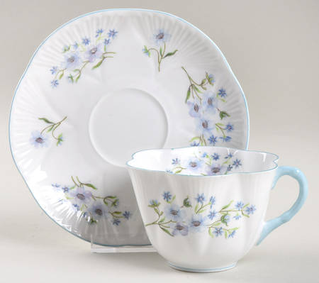 Blue Rock (Dainty Shape) Flat Cup & Saucer Set