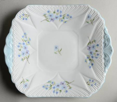 Blue Rock (Dainty Shape) Square Handled Cake Plate