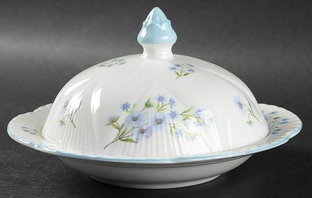 Blue Rock (Dainty Shape) Round Covered Butter