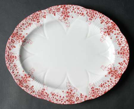 Dainty Pink 13" Oval Serving Platter