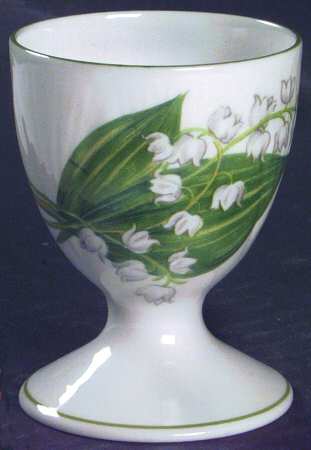 Lily of The Valley (Green Trim, Dainty Shape) Single Egg Cup