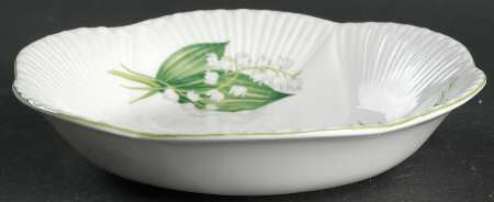 Lily of The Valley (Green Trim, Dainty Shape) Coupe Cereal Bowl