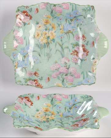 Melody (Henley&New Cambridge Shape, Green) Small Square Sweet Meat Dish