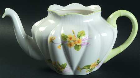 Primrose (Dainty Shape, Green Trim) Teapot No Lid