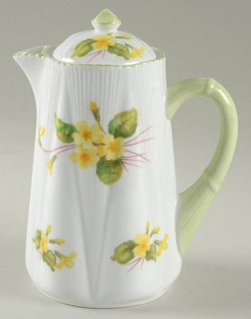 Primrose (Dainty Shape, Green Trim) Hot Water Jug & Lid