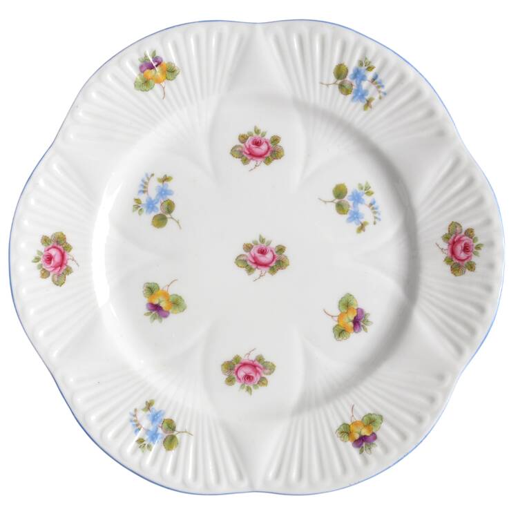 Rose, Pansy, Forget Me Not Dessert/Pie Plate