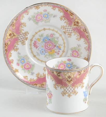 Sheraton Pink (13289, Scalloped) Flat Demitasse Cup & Saucer Set
