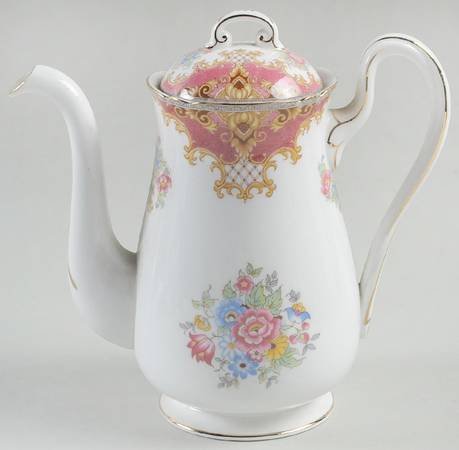 Sheraton Pink (13289, Scalloped) Mini Coffee Pot & Lid