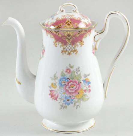Sheraton Pink (13289, Scalloped) Coffee Pot & Lid