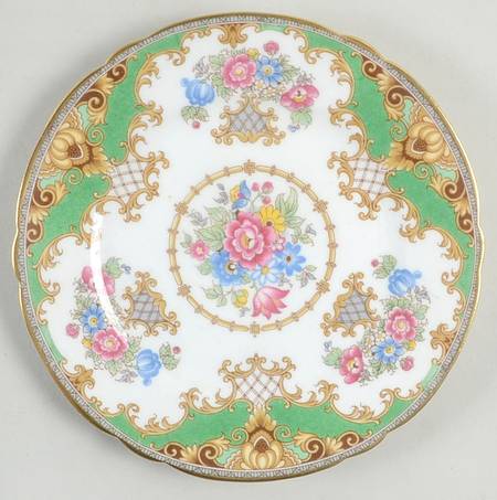 Sheraton Green (Scalloped) Bread & Butter Plate