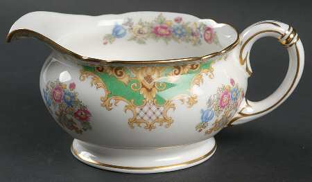Sheraton Green (Scalloped) Gravy Boat