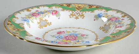 Sheraton Green (Scalloped) Large Rim Soup Bowl